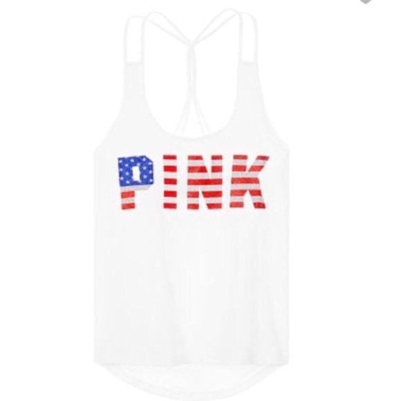 NEW VS PINK Bling Americana Tank Top - Picture 3 of 7